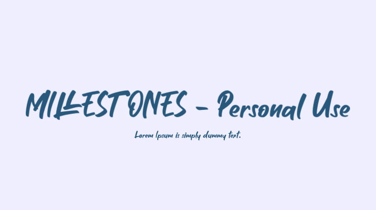MILLESTONES - Personal Use Font