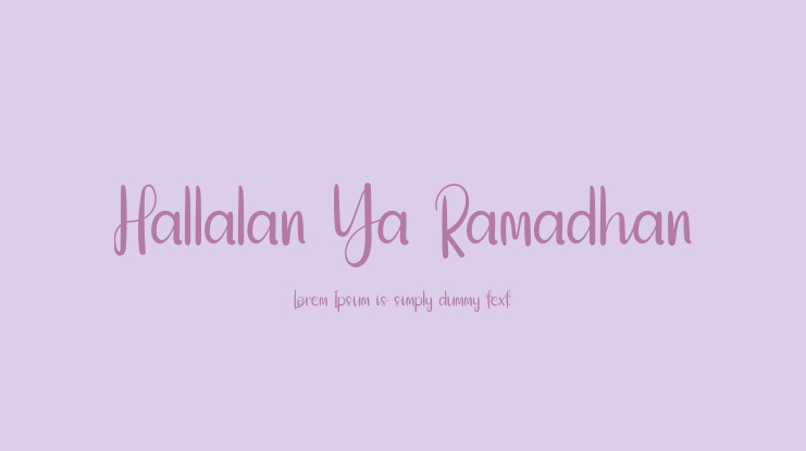 Hallalan Ya Ramadhan Font