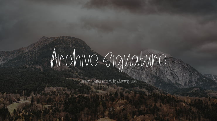 Archive Signature Font