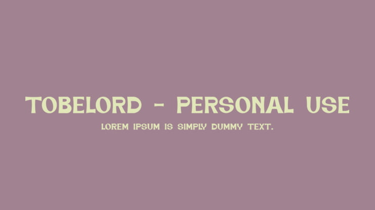 Tobelord - Personal Use Font