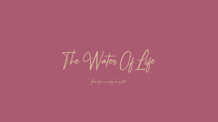The Water Of Life Font