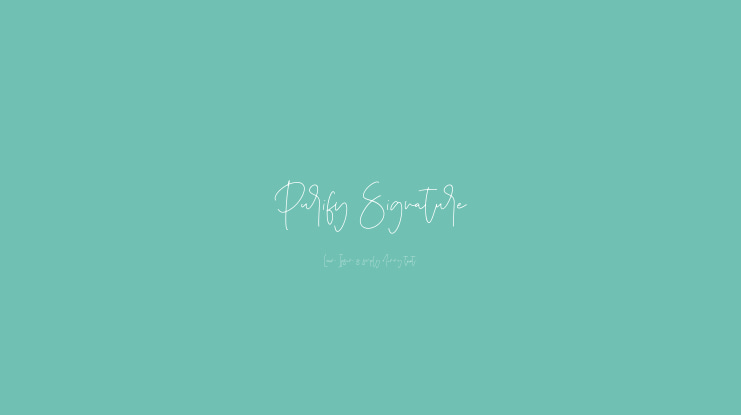 Purify Signature Font