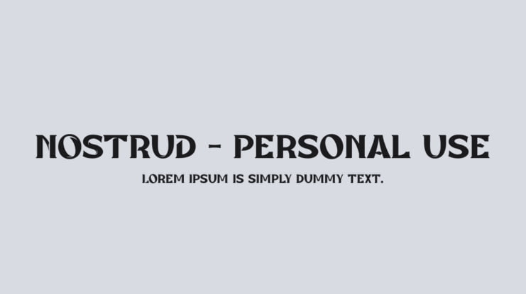NOSTRUD - Personal Use Font