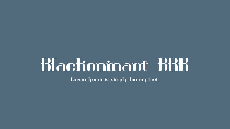 Blackoninaut BRK Font Family