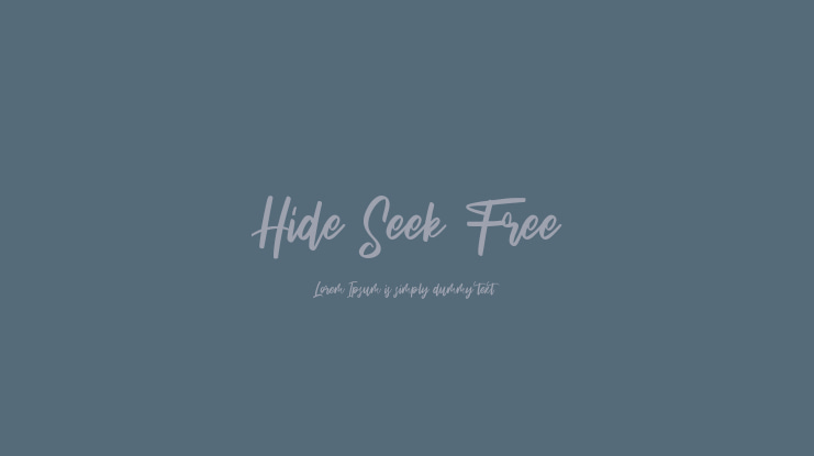 Hide Seek Free Font