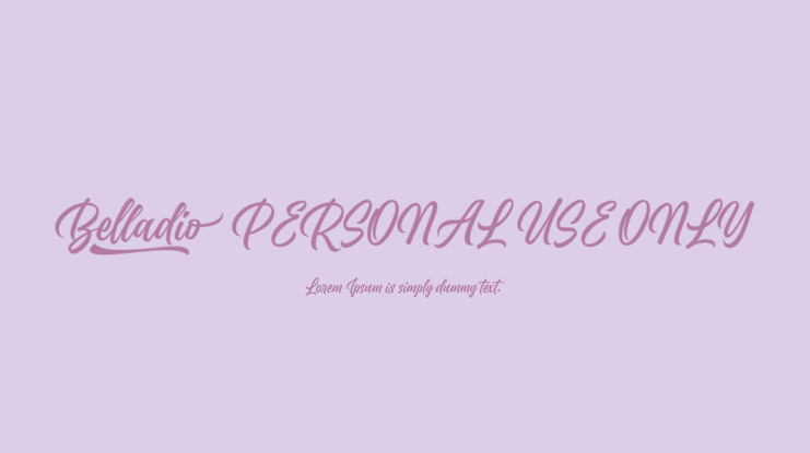 Belladio PERSONAL USE ONLY Font