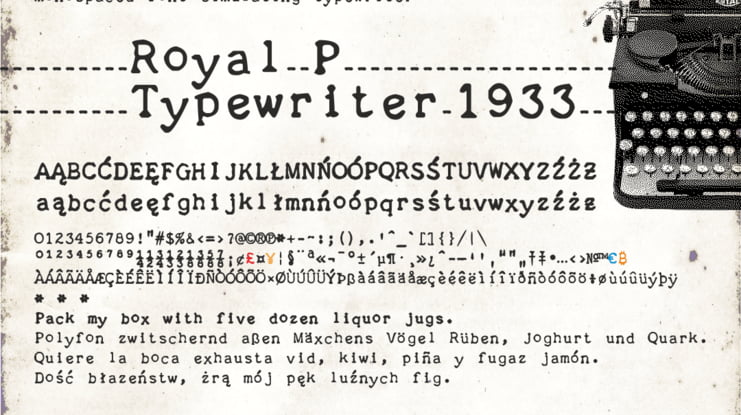 Royal P Typewriter 1933 Font
