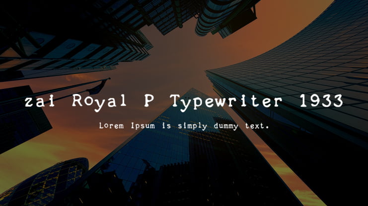 zai Royal P Typewriter 1933 Font