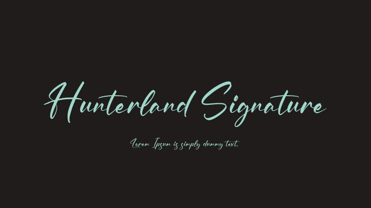 Hunterland Signature Font