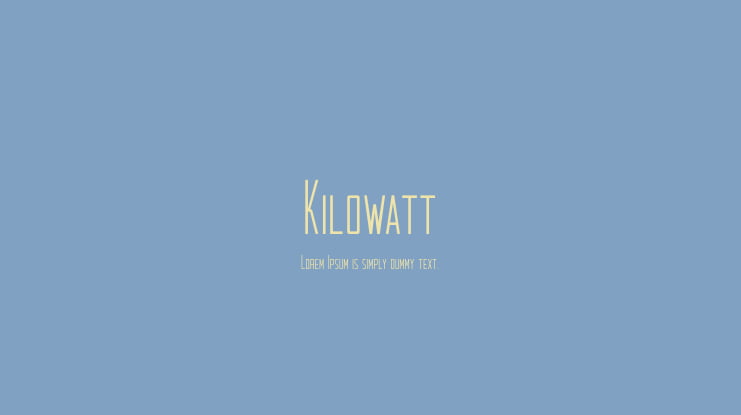 Kilowatt Font