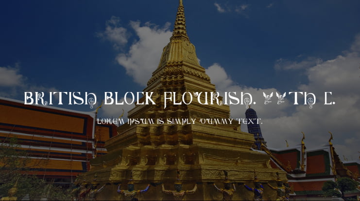 British Block Flourish, 10th c. Font