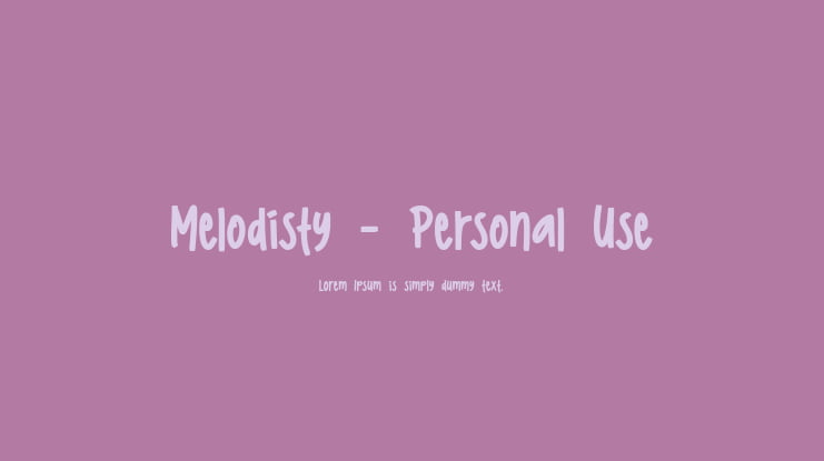 Melodisty - Personal Use Font