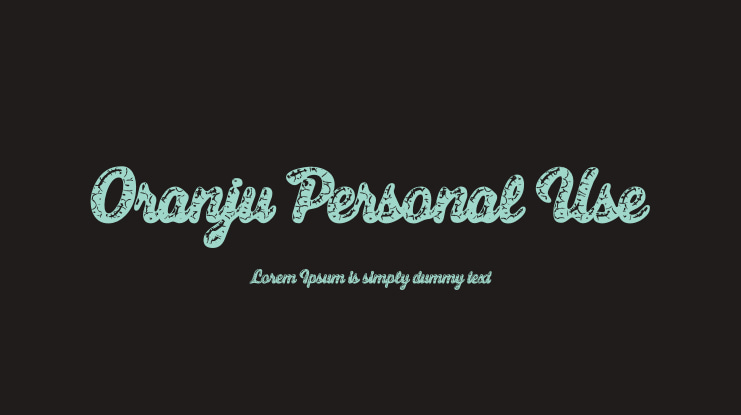 Oranju Personal Use Font Family