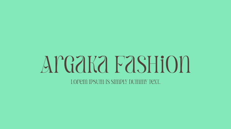 Argaka Fashion Font