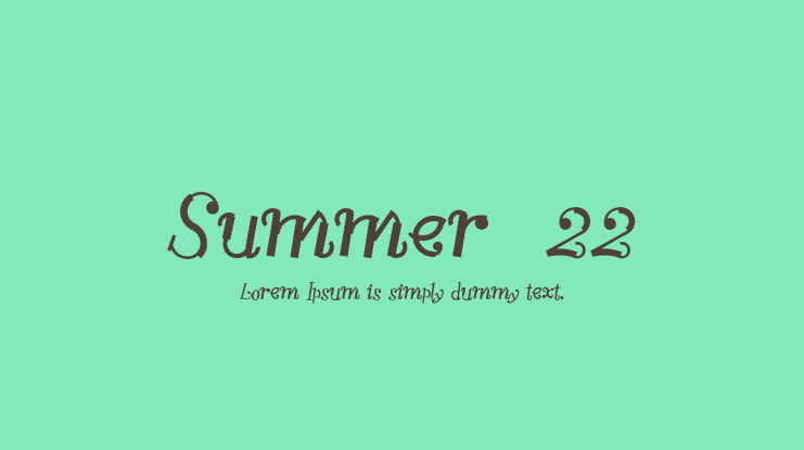 Summer  22 Font