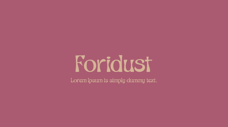 Foridust Font