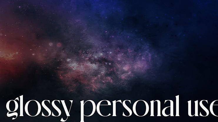glossy personal use Font