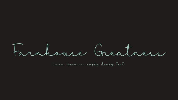 Farmhouse Greatness Font