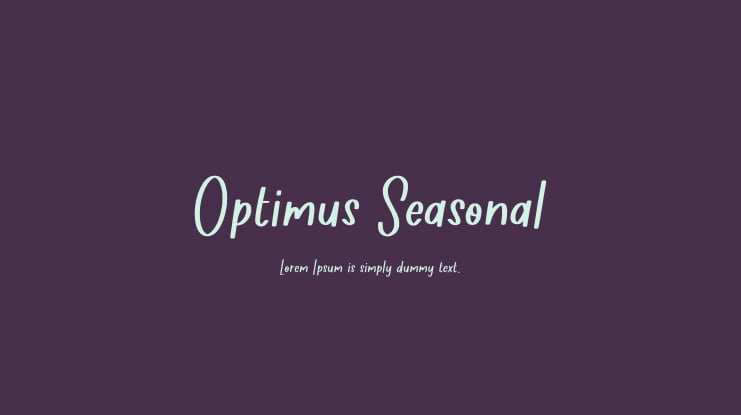 Optimus Seasonal Font