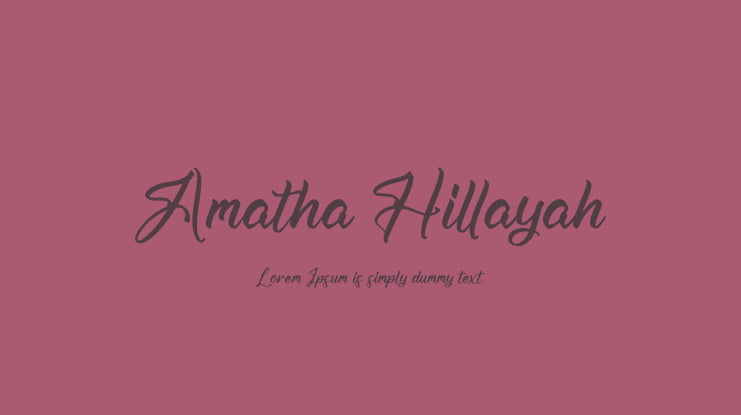 Amatha Hillayah Font