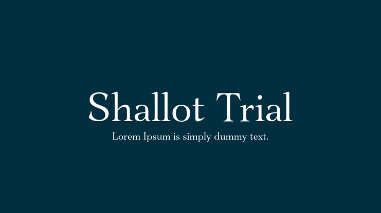 Shallot Trial Font Family