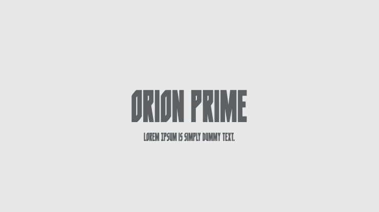 Orion Prime Font Family