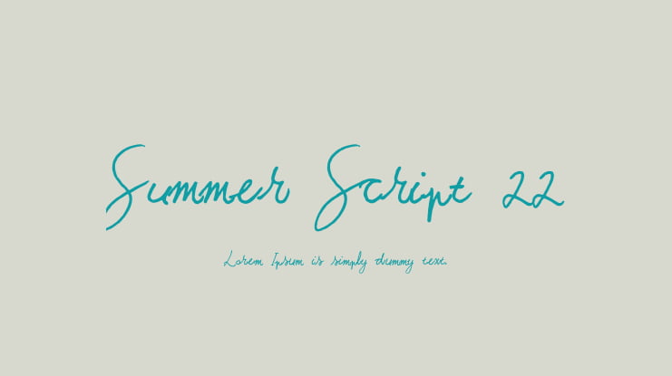 Summer Script 22 Font