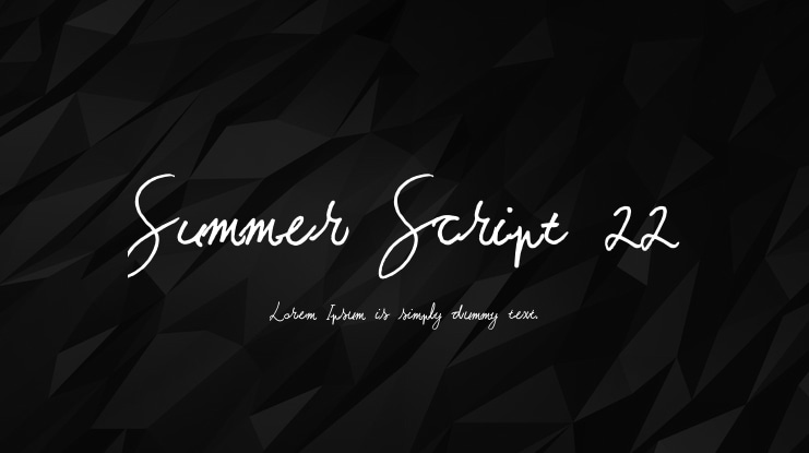 Summer Script 22 Font