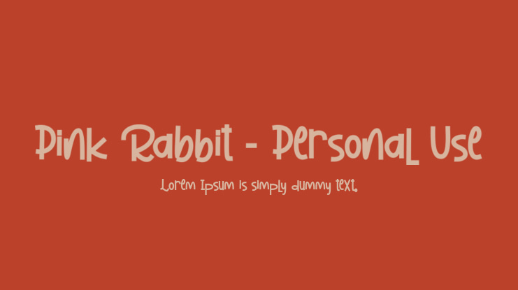Pink Rabbit - Personal Use Font