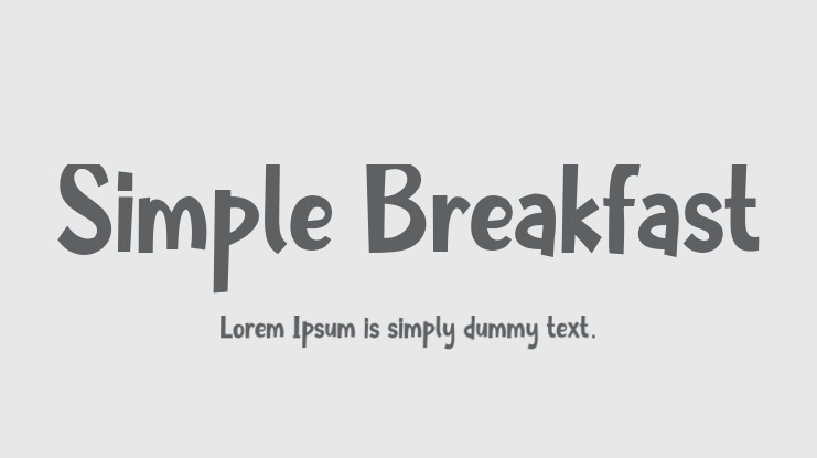 Simple Breakfast Font