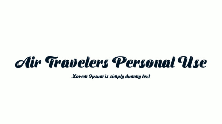 Air Travelers Personal Use Font Family