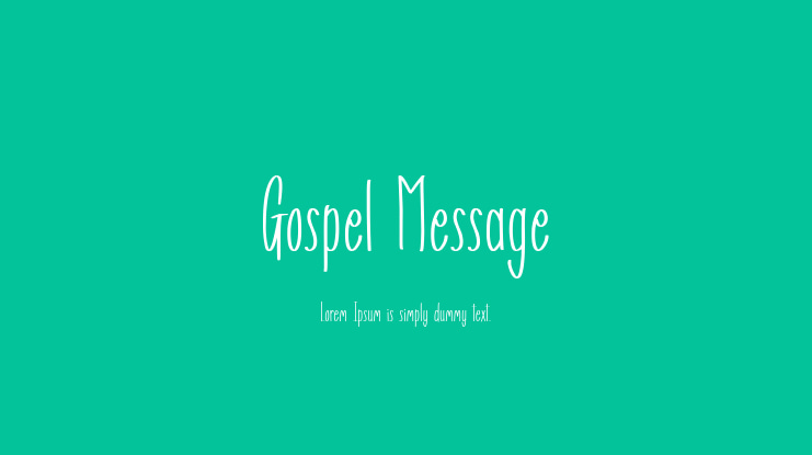 Gospel Message Font