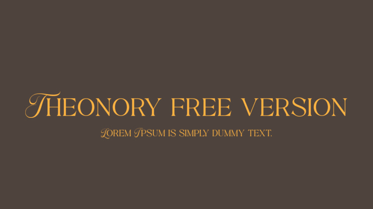 Theonory free version Font