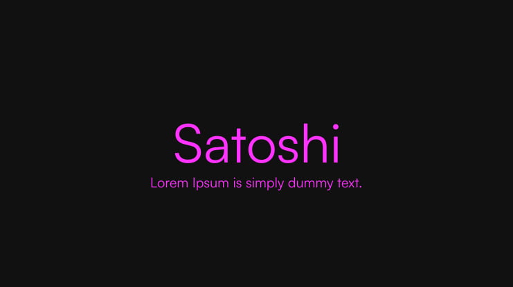 Satoshi Font Family
