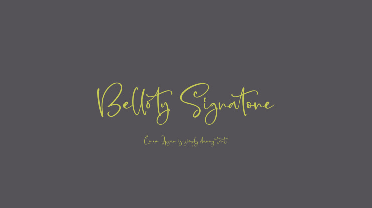 Belloty Signatone Font