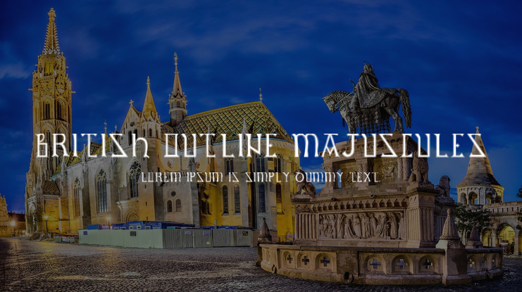 British Outline Majuscules Font