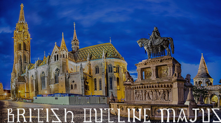 British Outline Majuscules Font