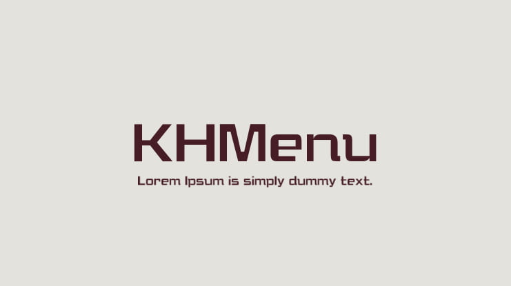 KHMenu Font Family
