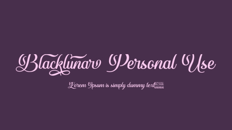 Blacklunar Personal Use Font