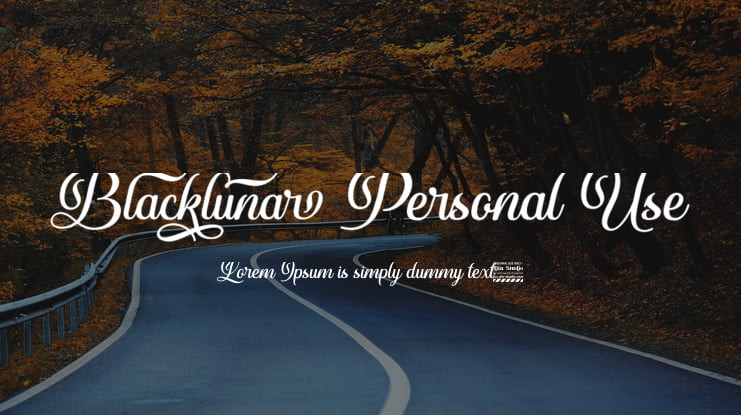 Blacklunar Personal Use Font