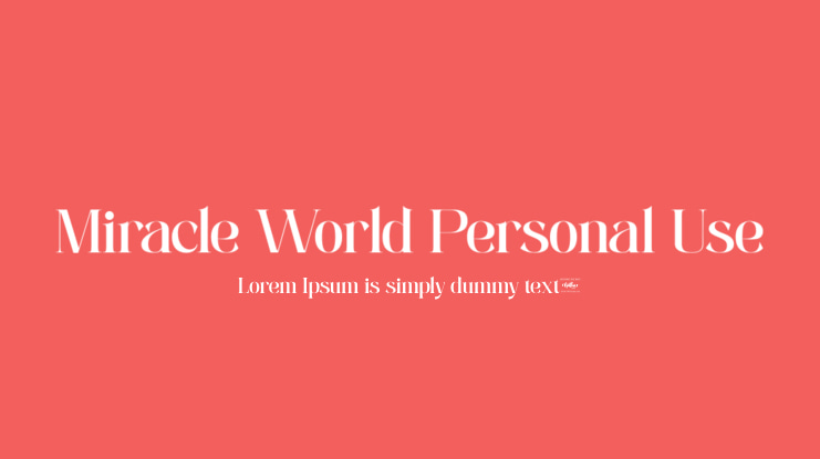 Miracle World Personal Use Font