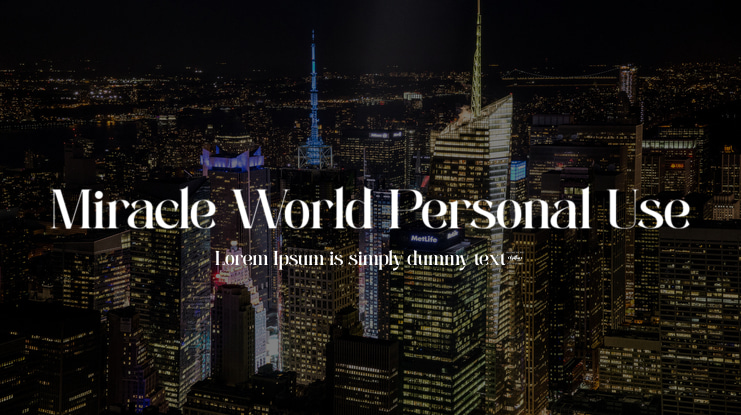 Miracle World Personal Use Font