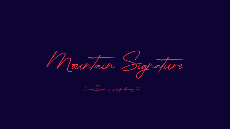 Mountain Signature Font