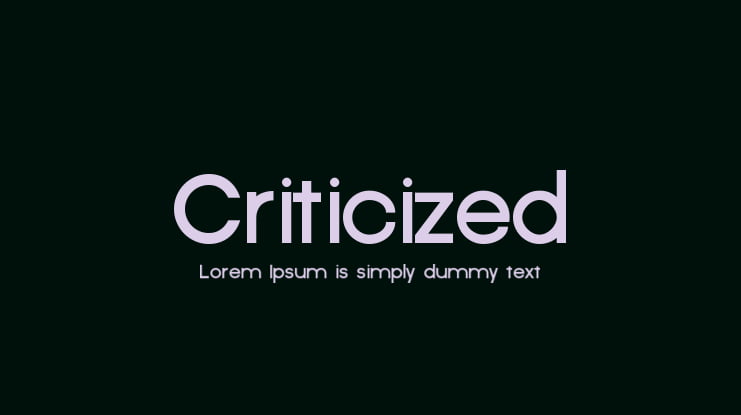 Criticized Font