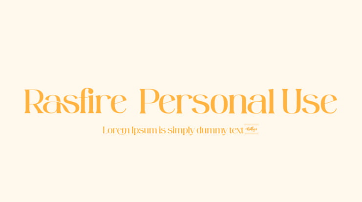 Rasfire  Personal Use Font