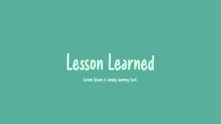 Lesson Learned Font