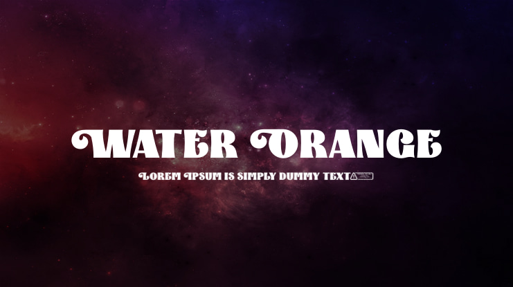 Water Orange Font