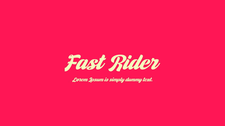 Fast Rider Font Family