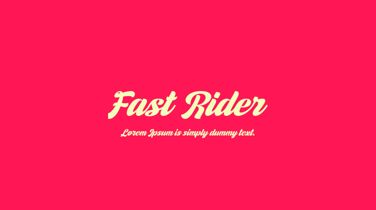 Fast Rider Font Family