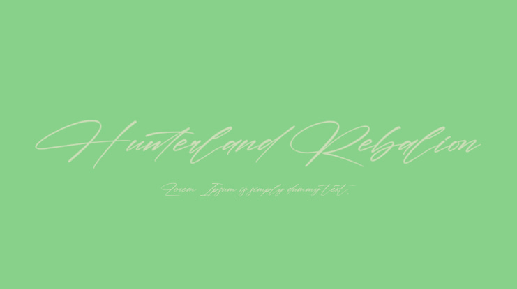 Hunterland Rebalion Font